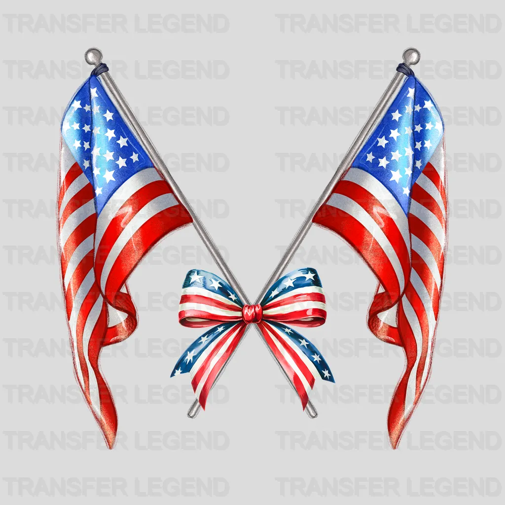 USA Flags 4th July Design - DTF Heat Transfers - transferlegend