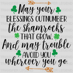 May Your Blessings Outnumber... St. Patrick's Day Design - DTF heat transfer - transferlegend