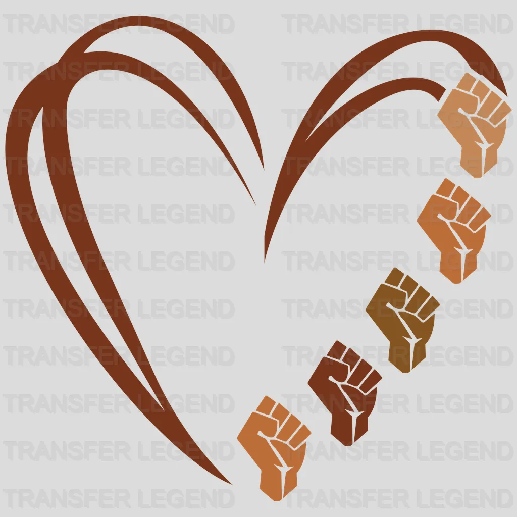 Melanin Hearts Brown Skin Tone design- DTF heat transfer - transferlegend