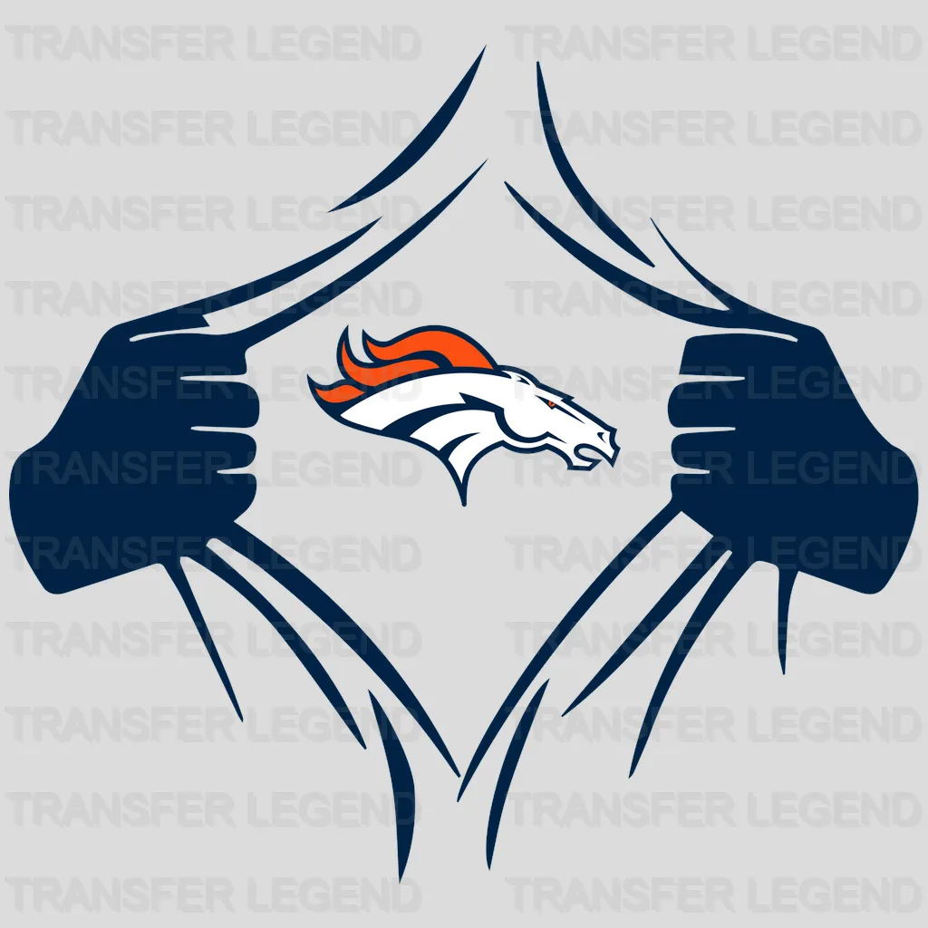 Denver Broncos Roaring Horse Head Emblem NFL Design - DTF Heat Transfer
