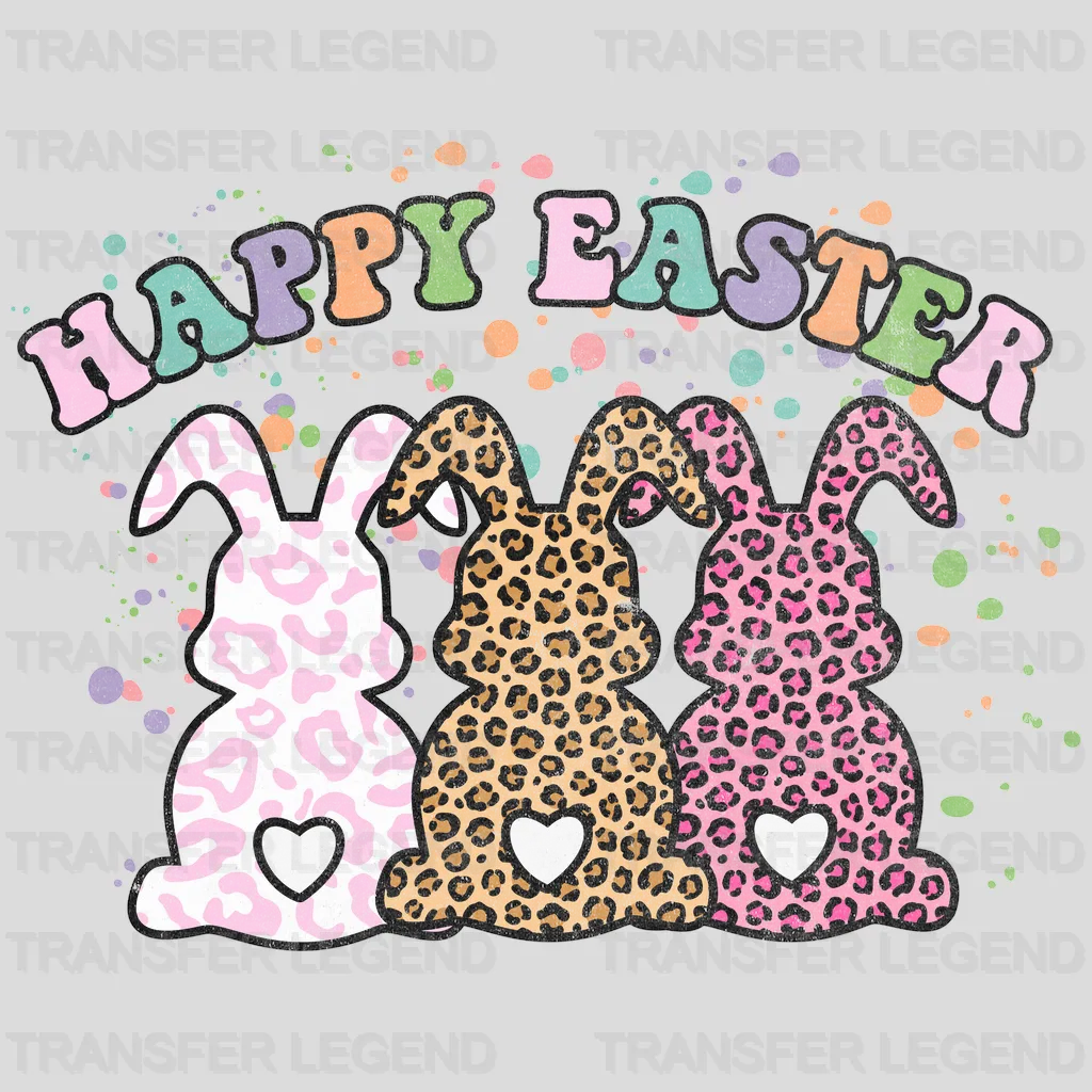 Bunnies Happy Easter Design - DTF heat transfer - transferlegend