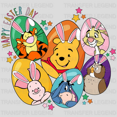 Happy Easter Day Winnie The Pooh Design - DTF heat transfer - transferlegend