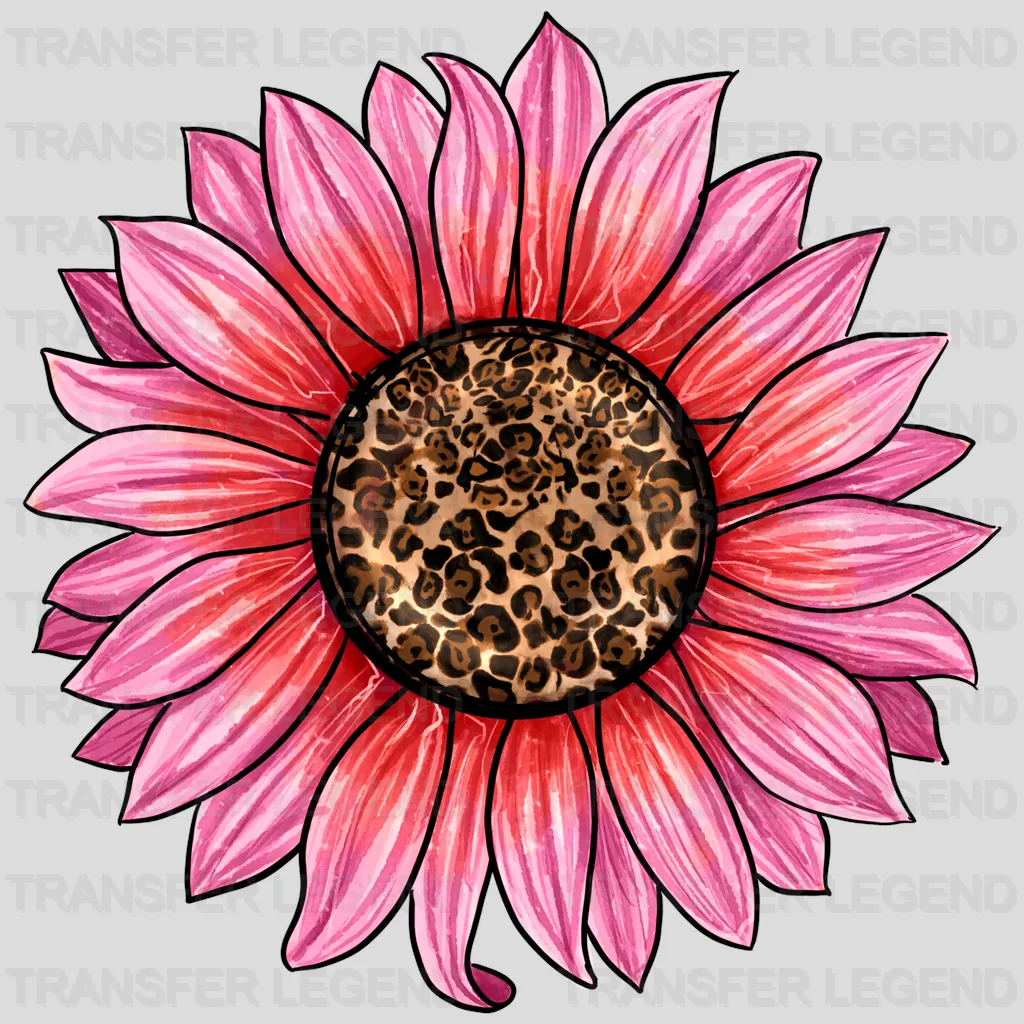 Pİnk Sunflower Valentines Day Design - DTF heat transfer - transferlegend