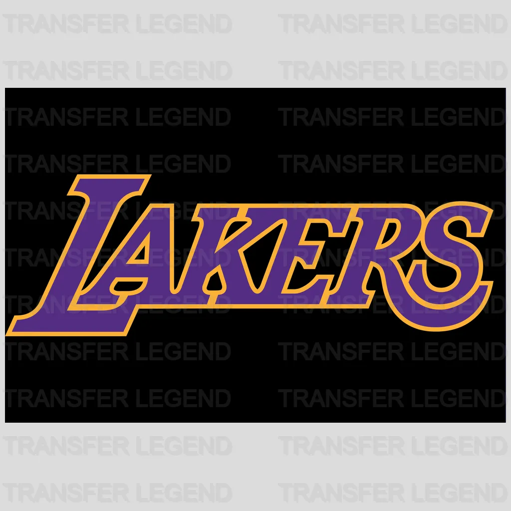 Los Angeles Lakers Cursive Wordmark on Black NBA Design - DTF Heat Transfer