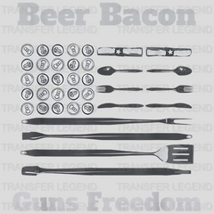 Beer Bacon Guns Freedom Design - DTF heat transfer - transferlegend