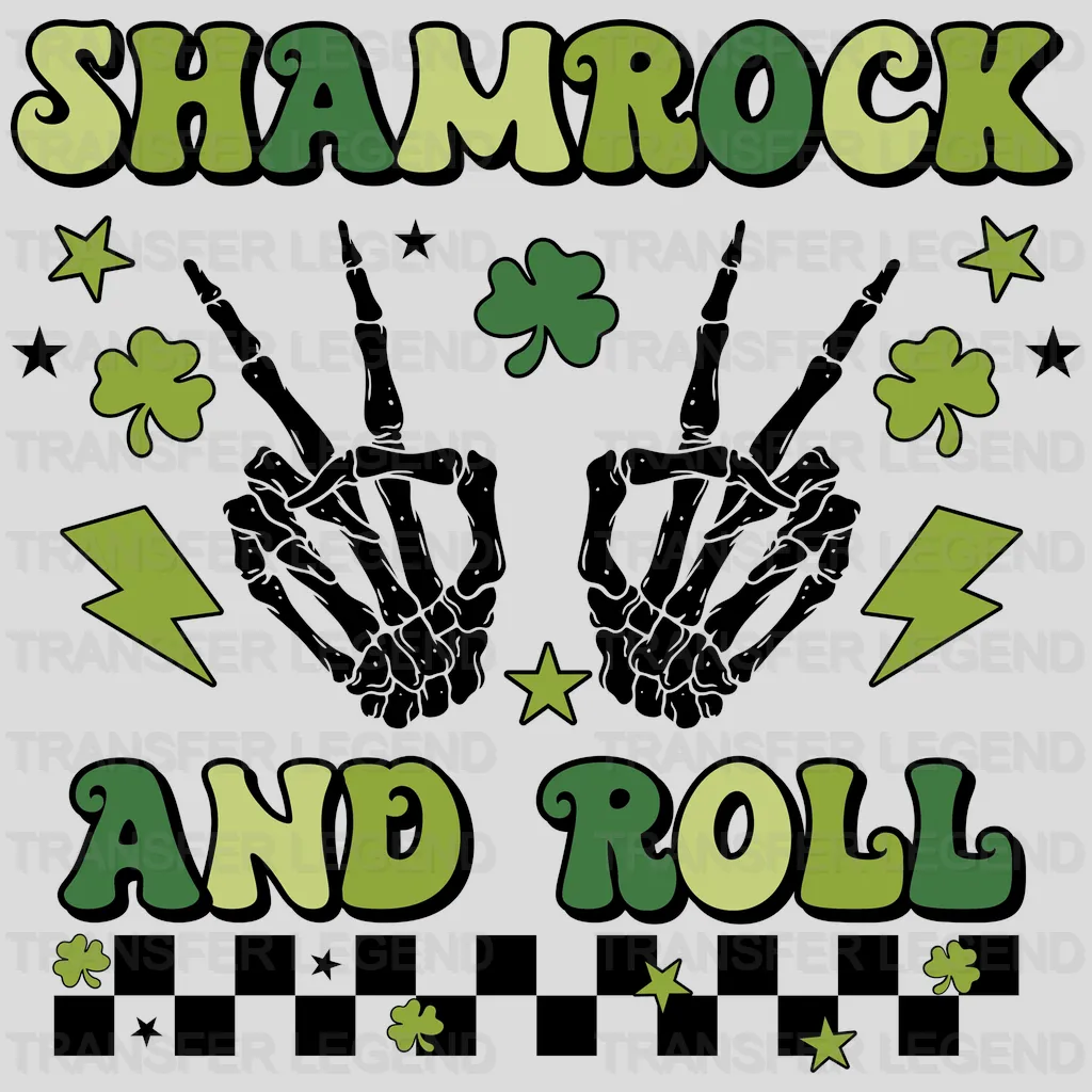 Shamrock And Roll St. Patrick's Day Design - DTF heat transfer - transferlegend