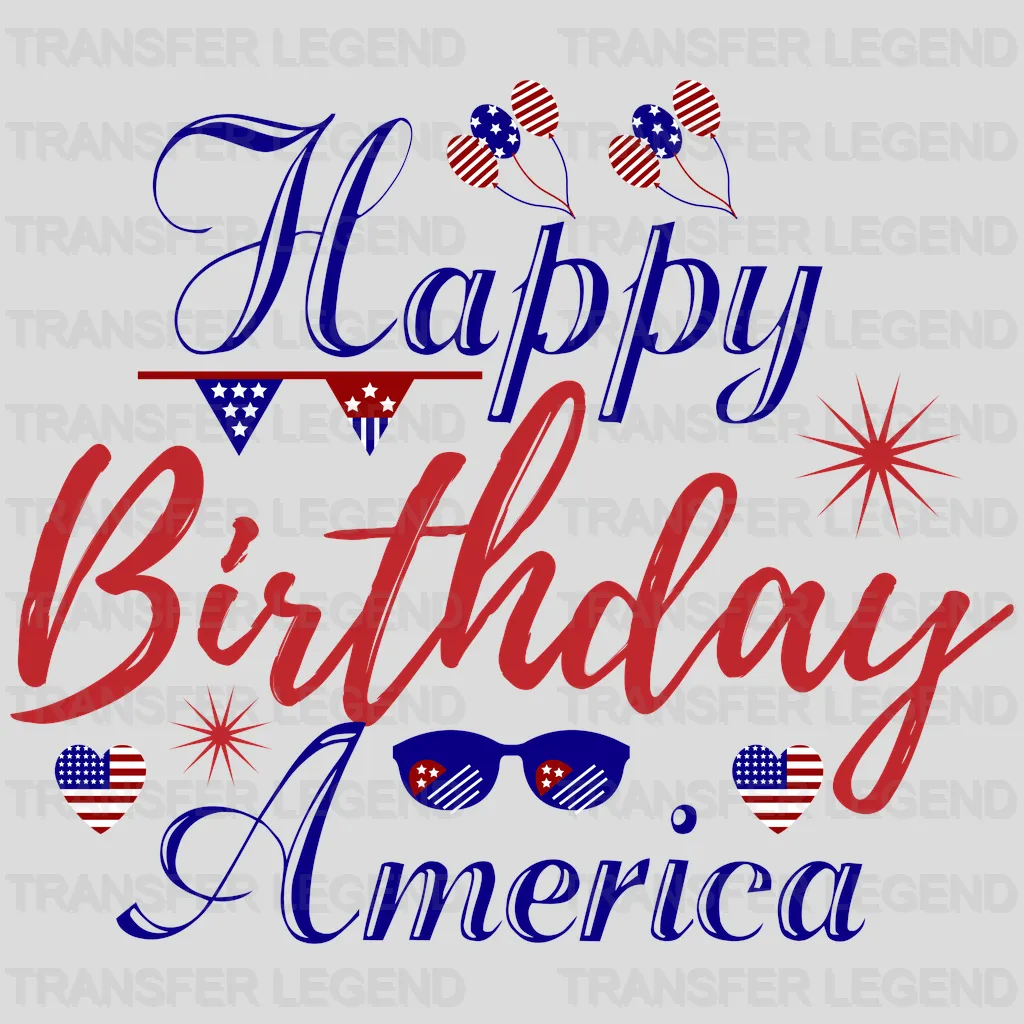 Happy Birthday America DTF Transfer - transferlegend