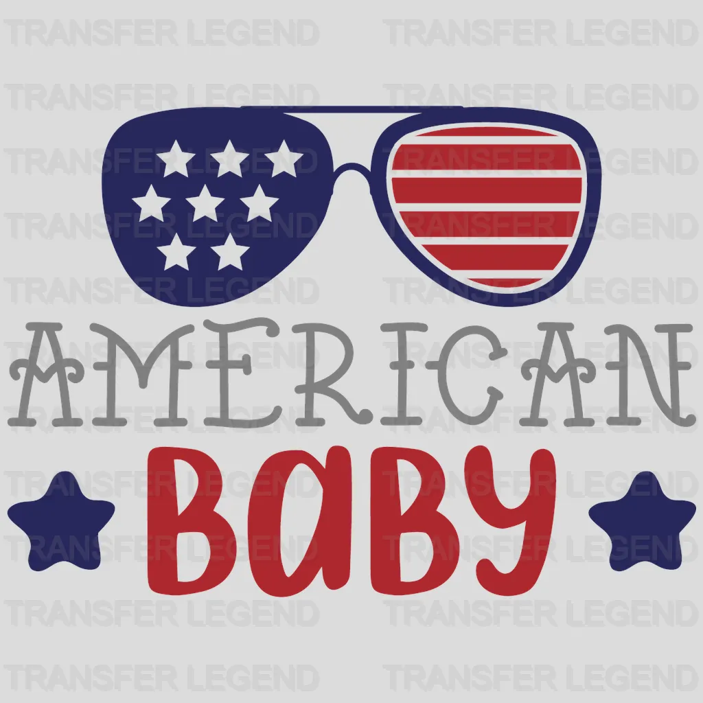 American Baby Sunglasses DTF Transfer - transferlegend