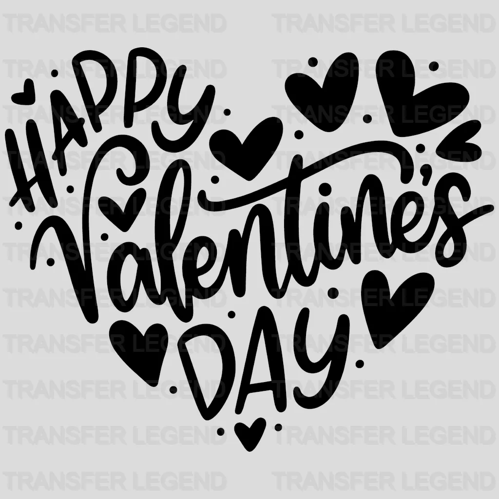 Happy Valentine's Day Heart Valentine's Day Design - DTF heat transfer - transferlegend