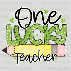 One Lucky Teacher St. Patrick's Day Design - DTF heat transfer - transferlegend