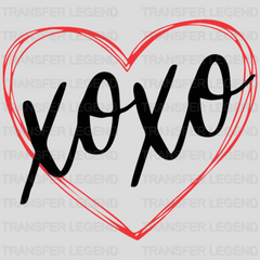 XOXO Scribble Heart Valentines Day Design - DTF heat transfer - transferlegend