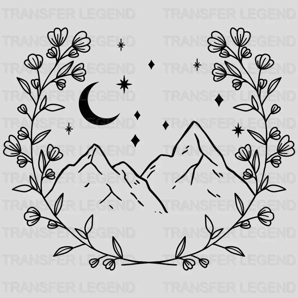 Mountain Wreath Design - DTF heat transfer - transferlegend