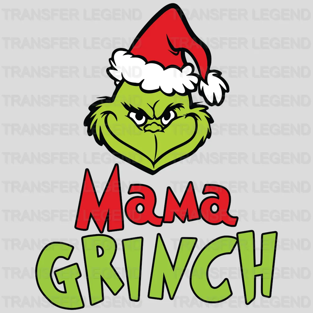 Mama Papa Little Family Grinch Design, Christmas Design, Dtf Heat Transfer - transferlegend