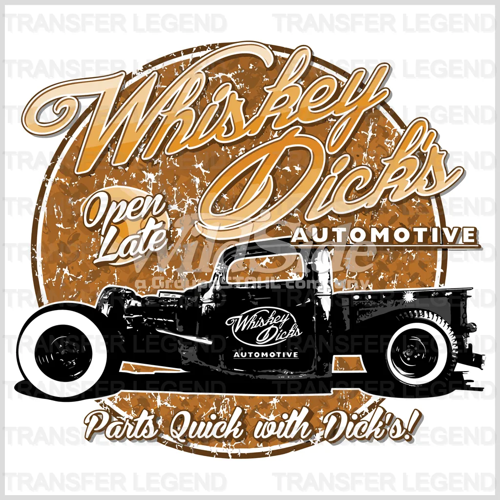 Cars Whiskey Dicks Clasic Car Designs - DTF Heat Transfer - transferlegend