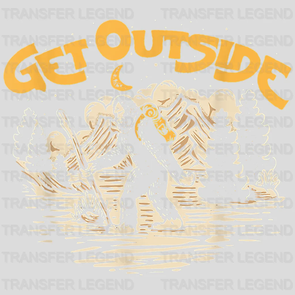 Get Outside! Hiking Sasquatch Design - DTF heat transfer - transferlegend