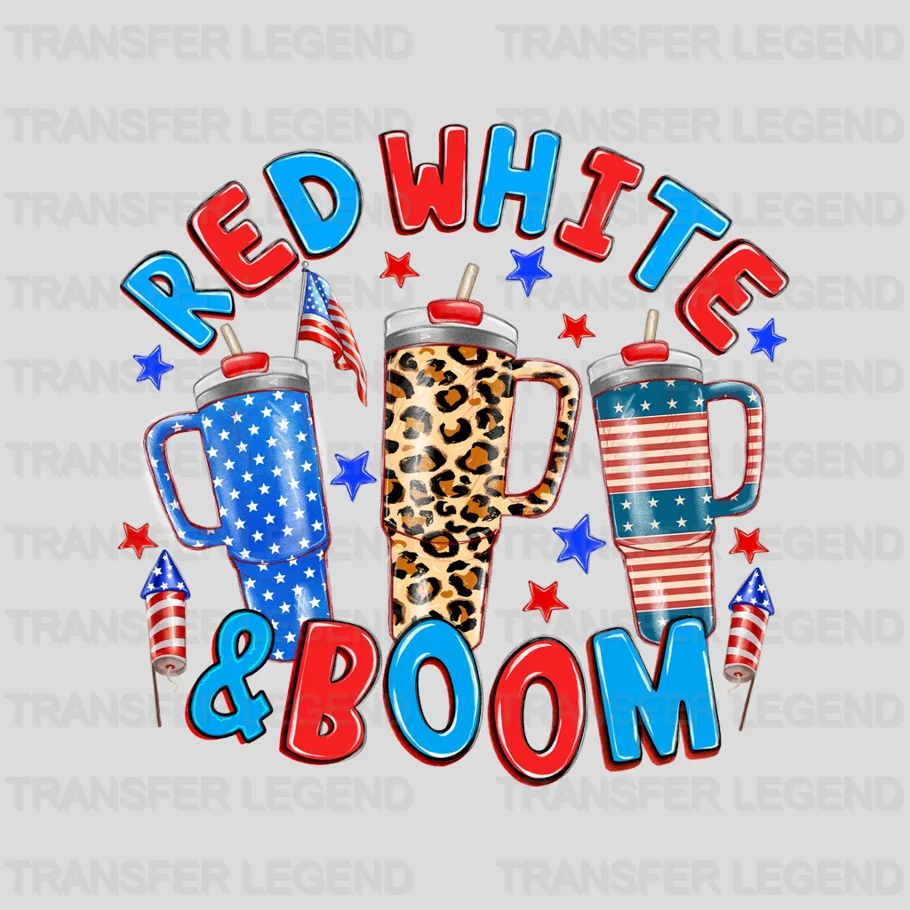 Red White Time 4th July Design - DTF Heat Transfers - transferlegend
