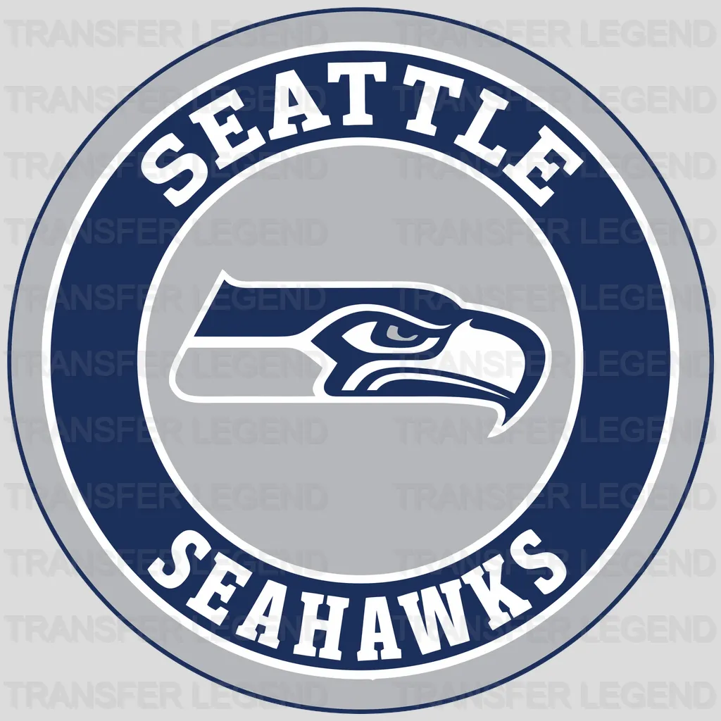 Seattle Seahawks Circular Text Badge NFL Design - DTF Heat Transfer