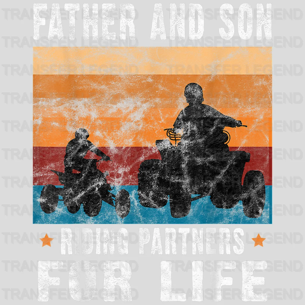 Father And Son Riding Partners For Life Design - DTF heat transfer - transferlegend