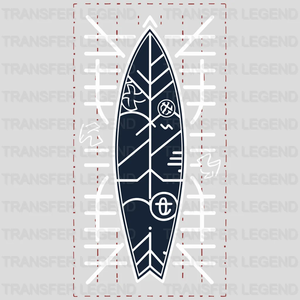 Surfboard Surfing Design - DTF Heat Transfers - transferlegend