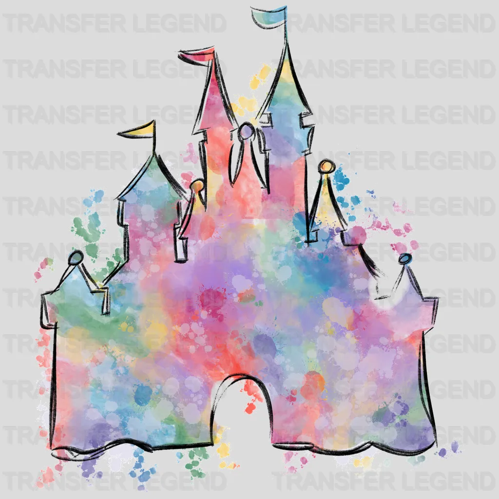 Disney Castle Watercolor Design - DTF heat transfer - transferlegend