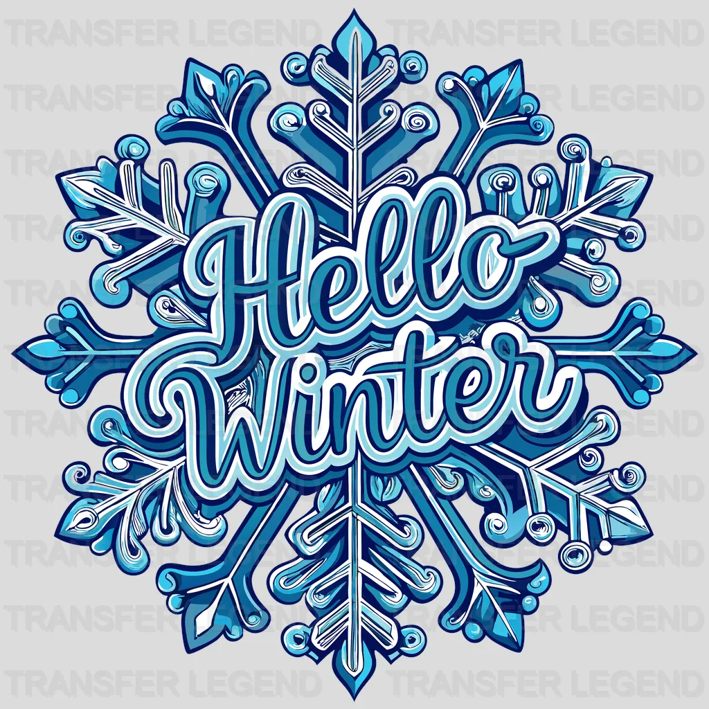 Hello Snow Winter Design - DTF Heat Transfers - transferlegend