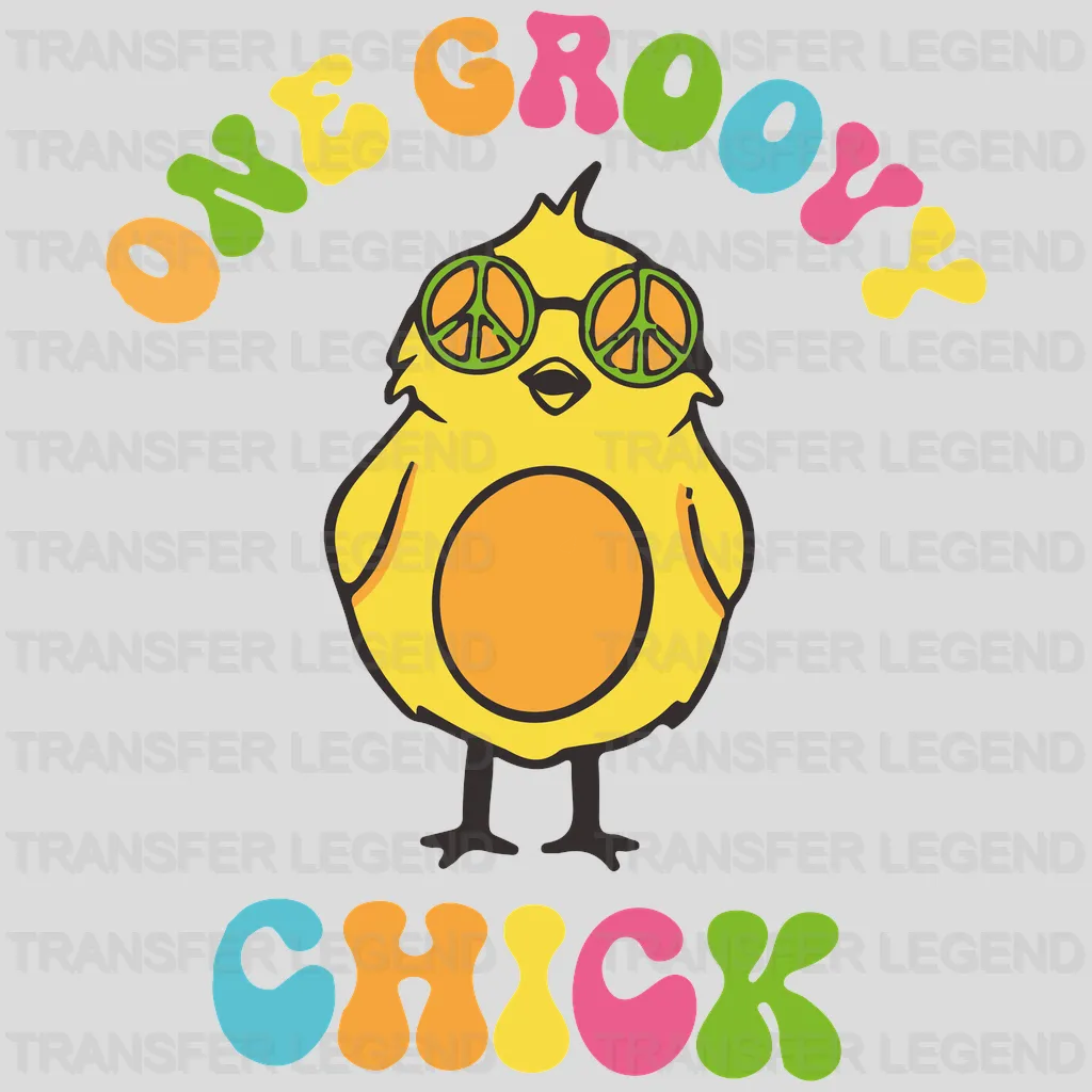 One Groovy Chick Easter Design - DTF heat transfer - transferlegend