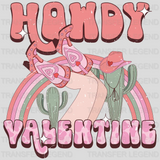 HOWDY VALENTINE COWGIRL - DTF heat transfer - transferlegend