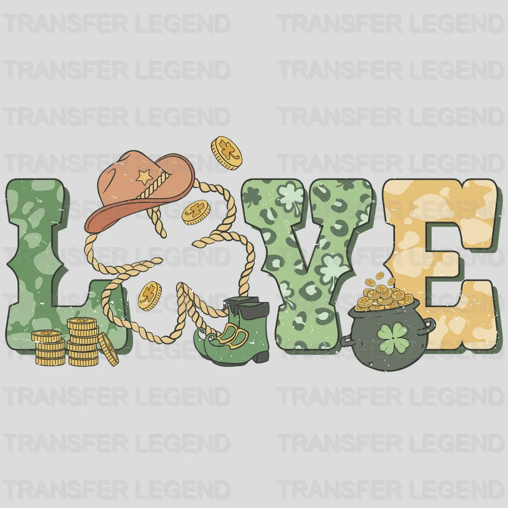 LOVE St. Patrick's Day Design - DTF heat transfer - transferlegend