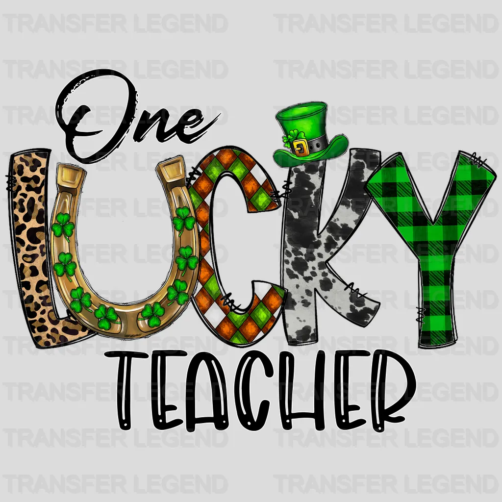 One Lucky Teacher St. Patrick's Day Design - DTF heat transfer - transferlegend