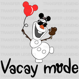 Frozen Olaf Vacay Mode Disney Design - DTF heat transfer - transferlegend