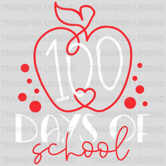 Apple 100 Days 100 Days Of School Design - DTF heat transfer - transferlegend