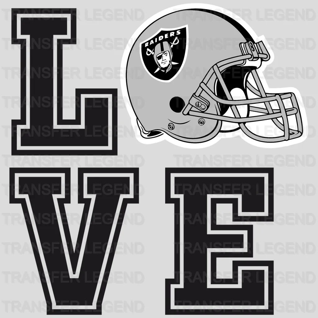Las Vegas Raiders detailed miniature helmet side profile, NFL design - DTF Heat Transfer