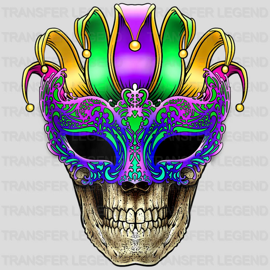 Skull Mardi Gras Design- Mardi Gras DTF heat transfer - transferlegend