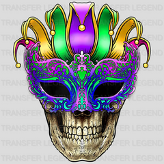 Skull Mardi Gras Design- Mardi Gras DTF heat transfer - transferlegend