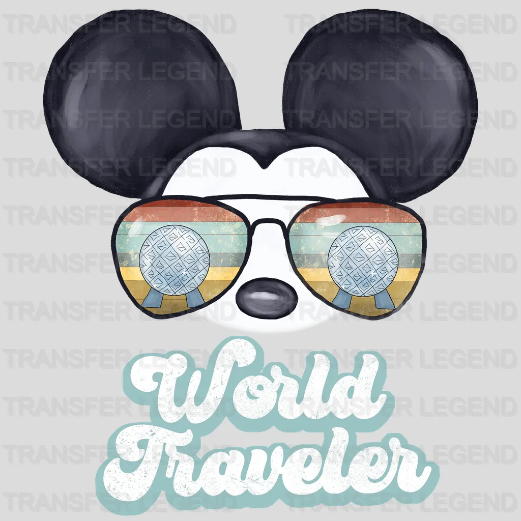 Disney World Traveler Mickey And Minnie Aviator Sunglasses Design - DTF heat transfer - transferlegend