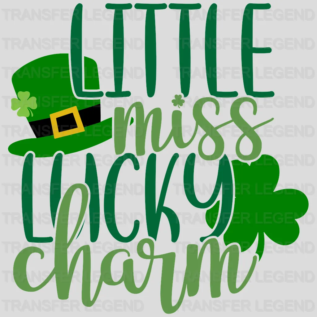 Little Miss Lucky Charm St. Patrick's Day Design - DTF heat transfer - transferlegend