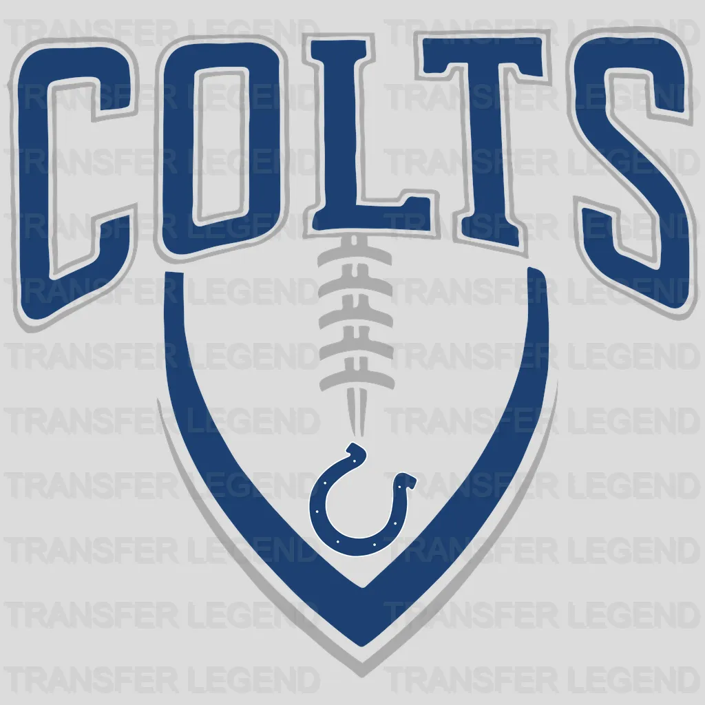Indianapolis Colts Shield Crest Football Wordmark NFL Design - DTF Heat Transfer