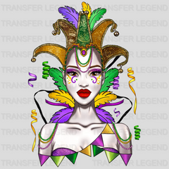 Lady Mardi Gras Design- Mardi Gras DTF heat transfer - transferlegend