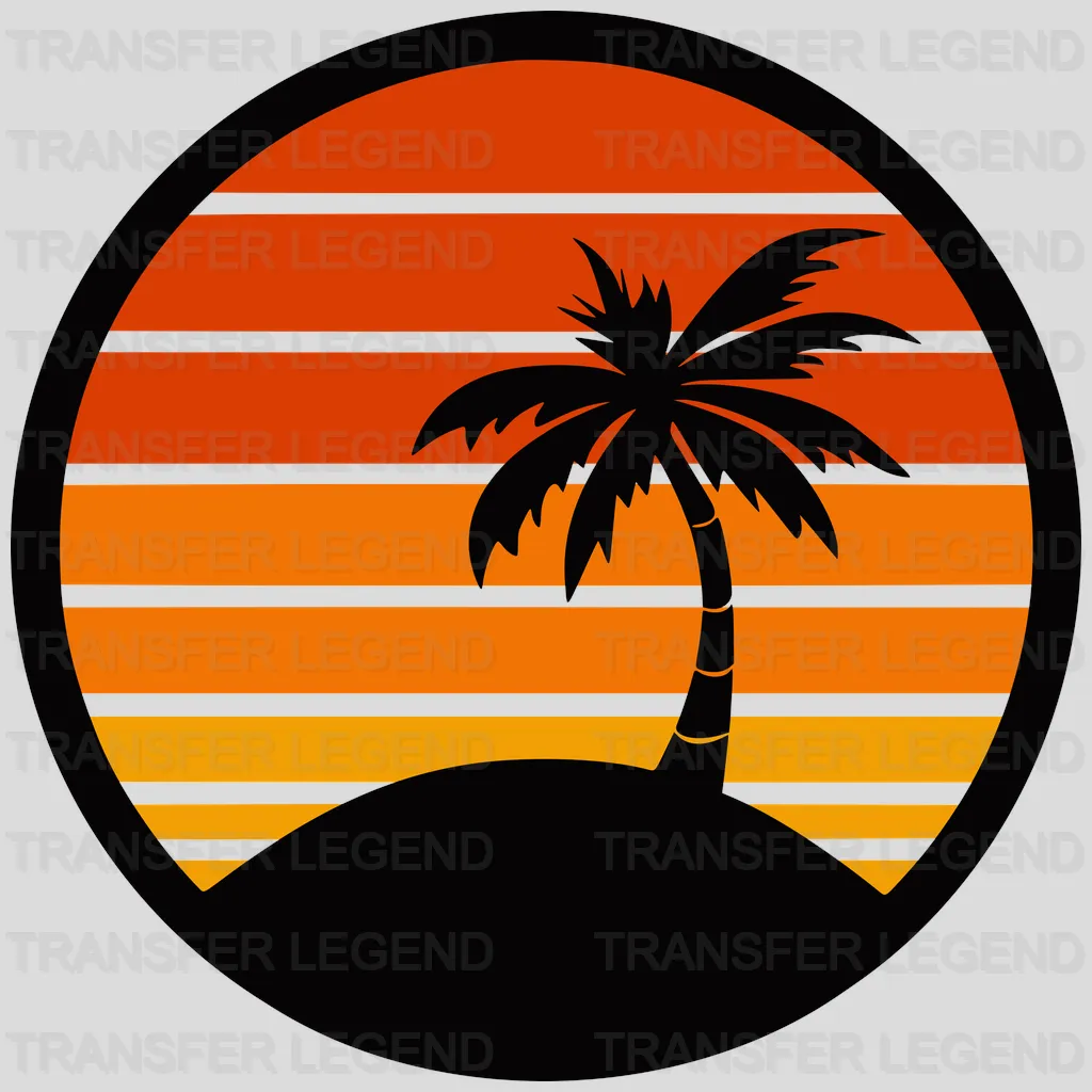 Orange Palm Tree Summer UV DTF Transfer Cup Wrap UV DTF Sticker - transferlegend