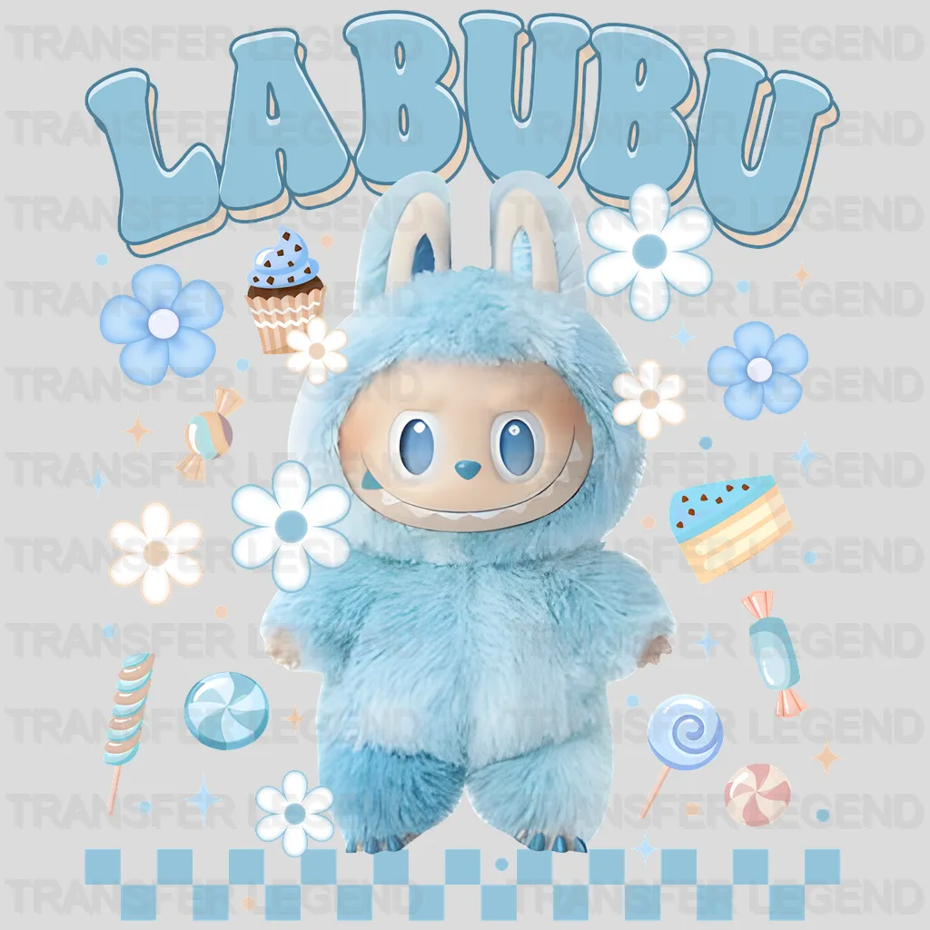 Happy In Blue Labubu Design - DTF Heat Transfers