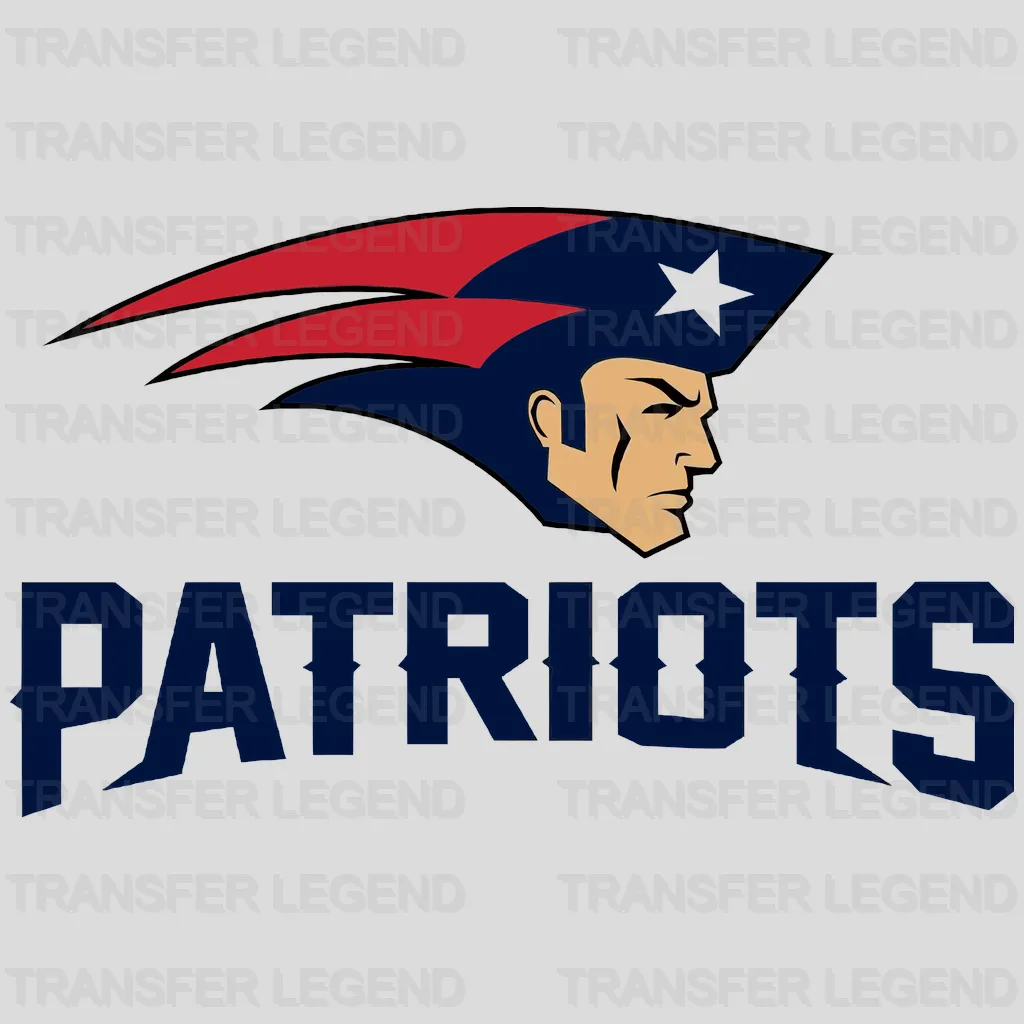 New England Patriots dynamic swoosh and head combo, NFL design - DTF Heat Transfer
