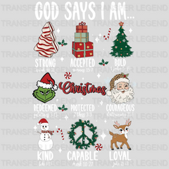 GOD SAYS I AM Christmas Design, Dtf Heat Transfer - transferlegend