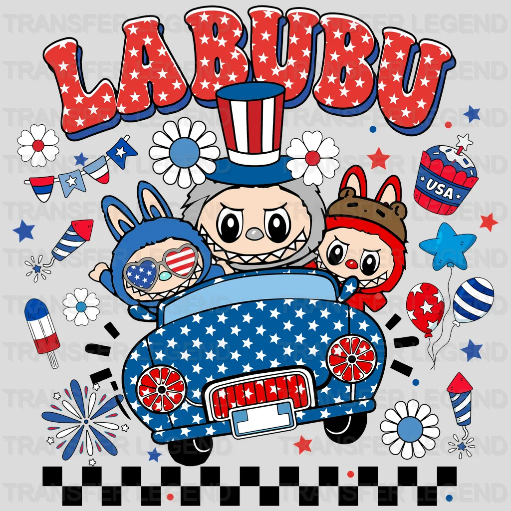 Funny Car Labubu Design - DTF Heat Transfers