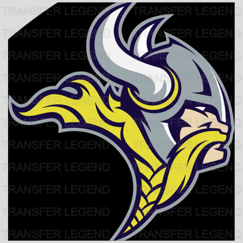 Minnesota Vikings Stylized Horn Head Emblem NFL Design - DTF Heat Transfer
