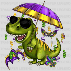 Dinosaur Mardi Gras Design- Mardi Gras DTF heat transfer - transferlegend