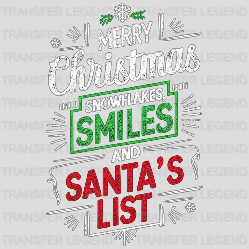 Santa's List Christmas design - DTF Heat Transfer - transferlegend