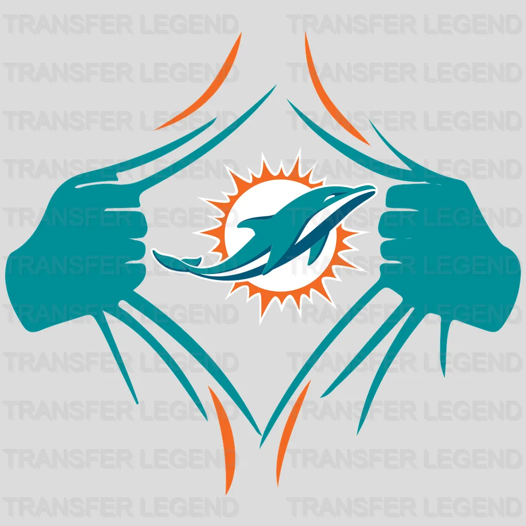 Miami Dolphins Fan Character Illustration NFL Design - DTF Heat Transfer
