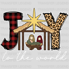 JOY TO THE WORLD, Christmas Design - DTF heat transfer - transferlegend