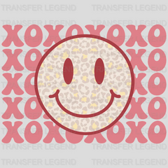 XOXO Leopard Smiley Face Valentines Day Design - DTF heat transfer - transferlegend