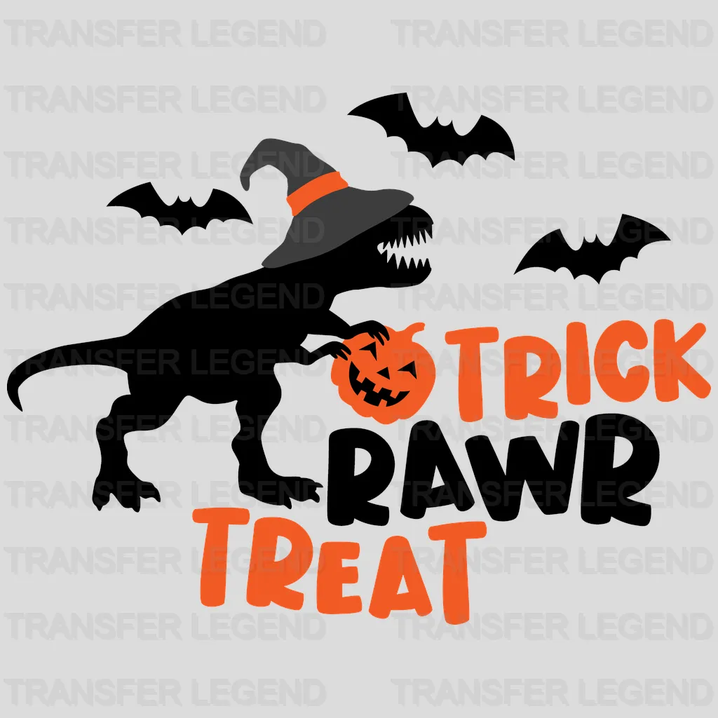 Halloween trick rawr treat tyrannosaurus t-rex dinosaur - DTF heat transfer - transferlegend